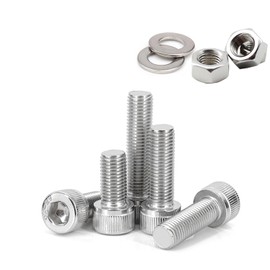 Pack of 65 M5 x 20 Cylinder Screws A2 V2A Stainless Steel Hexagonal Screws Bolts and Nuts Washers Set Full Thread Allen Screw Machine Screws DIN 912