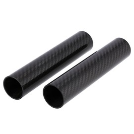 Set of 2 covers for front fork bars, 165 mm, carbon black