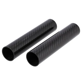 Set of 2 covers for front fork bars, 165 mm, carbon black