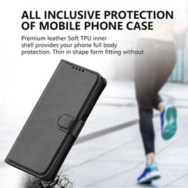 KZIOACSH Wallet Case for TCL 60 XE NxtPaper 5G, Ultra Slim Premium PU Leather Holster Stand Shockproof Case Full Protection Magnetic Closure Kickstand Bumper Cover with Cash and Card Slots,Black