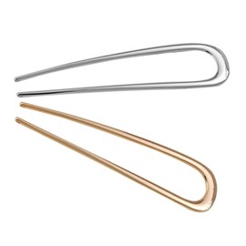 2pcs Metal French Hair Pins for Thick Hair, U-Shaped for Women Girls Hair Types Styling Hair Accessories (1 Gold & 1 Silver)
