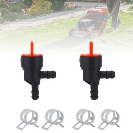 2-Pack 90° Fuel Shut Off Valve Kit with Hose Clamps, Compatible with 698181/494539/697944 and Most Lawn Tractors, Leak-Proof Design for Zero-Turn Mowers