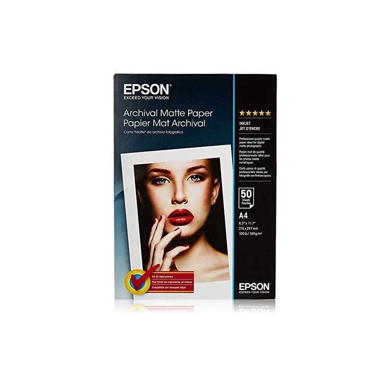 Epson C13S041342 Archival Matte Paper, A4, 210 x 297mm, 189