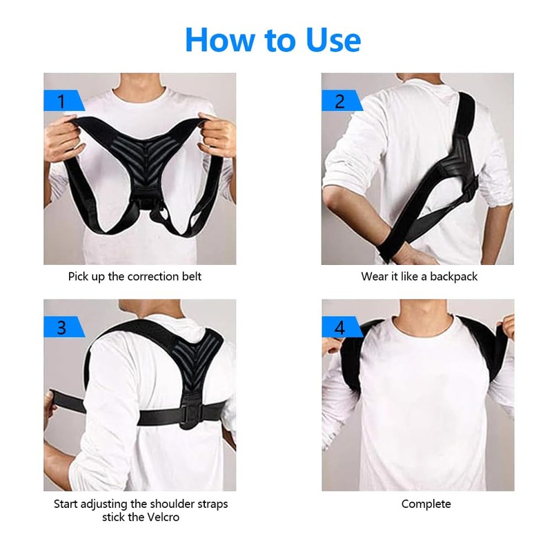 FDEETY Back Straightener Back Support Belt Adjustable Straight Posture Trainer