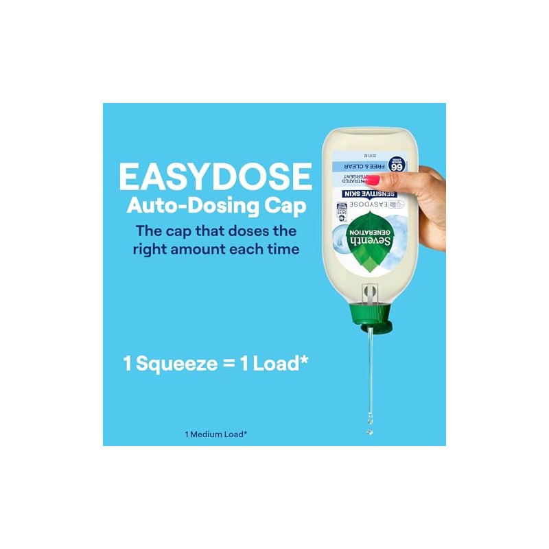 Seventh Generation Laundry Detergent, Ultra Concentrated EasyDose, Free & Clear,