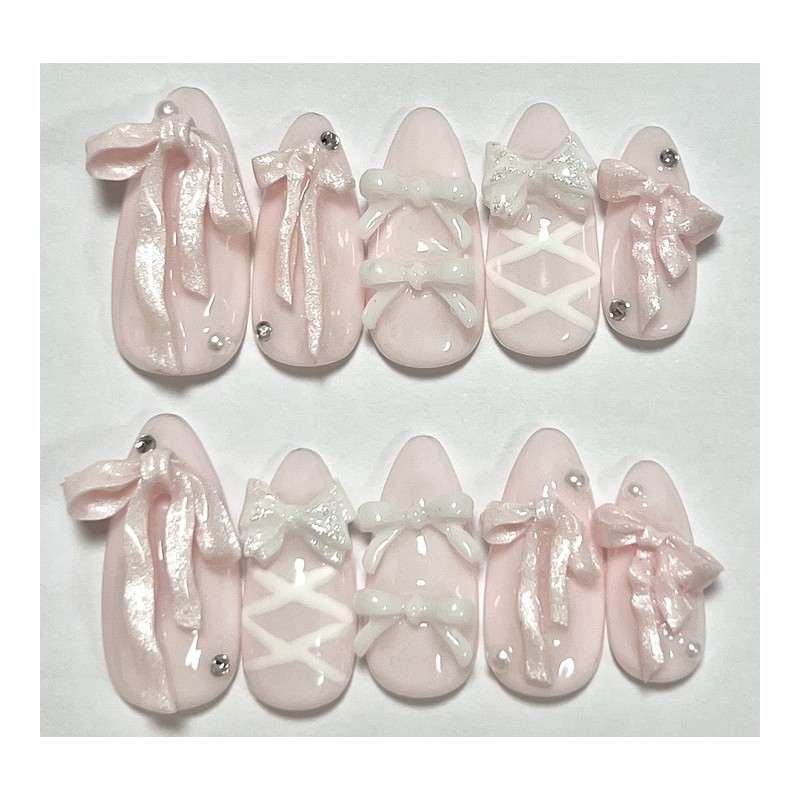 Pink Ballet Core Nail Tips - Please write in your