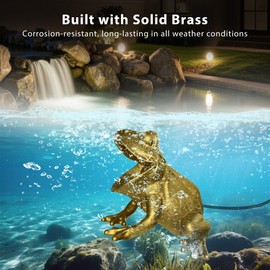 OSREE 6W Brass Pond Light LED Underwater, 12V Low Voltage Frog Underwater Pond Light 2700K, IP68 Waterproof Submersible Ponds Lights for Outdoor Ponds Fountain Waterfall Water Feature, 2 Pack