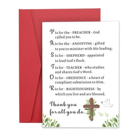 Aeonovs Pastor Appreciation Cards, Pastor Appreciation Gifts for Men Women, Thank You Card for Pastors Clergy, Christmas Anniversary Birthday Card for Pastors Preacher Ministrer, Church Stuff
