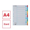Esselte A4 Card File Dividers. 10 Parts Coloured Folder Dividers