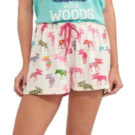 Little Blue House by Hatley Women's Pajama Shorts, Patterned Moose, Small