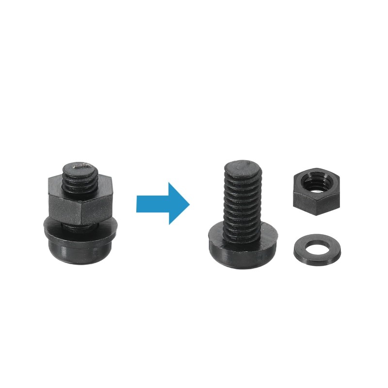 PATIKIL M4x8mm Black Nylon Bolts Plastic Nuts Full Thread Head