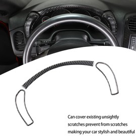 Lcojicep Car Dashboard Speedometer Frame Sticker Compatible with Corvette C6 Z06 ZR1 2005-2013 Carbon Fiber Grain Dashboard Trim Screen Center Console Dashboard Trim