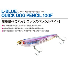 DUEL F1225-HKVK Lure, L-Blue, Quick Dog Pencil, 3.9 inches (100 mm), Floating Fishing Gear, Sea Fishing, Sea Bass, Keimura Katakuchi