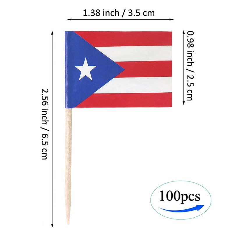 QQSD Puerto Rico Toothpick Flag Puerto Rican Small Mini Cupcake