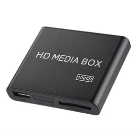 Full HD Media Player 1080P Box, Supports RMVB MP3 USB AVI MKV, Small Size, Beautiful Look, Supports Automatic Output Detection, Multiple OSD Languages (EU Plug)