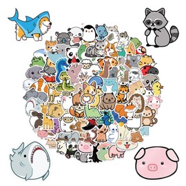 100 Cartoon Animal Stickers, Decorative Stickers, Cute Children's Stickers, Graffiti Stickers, Suitable for DIY Notebooks, Crafts, and Diaries