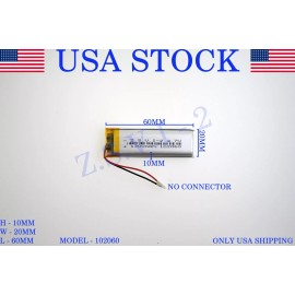 Z.S.V.I - 2 3.7V 1300 mAh 102060 Lithium Polymer LiPo Rechargeable Battery (USA STOCK)