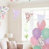 15M/50Ft Triangle Bunting Banner, 45 Pcs Pink Cotton Fabric Flags