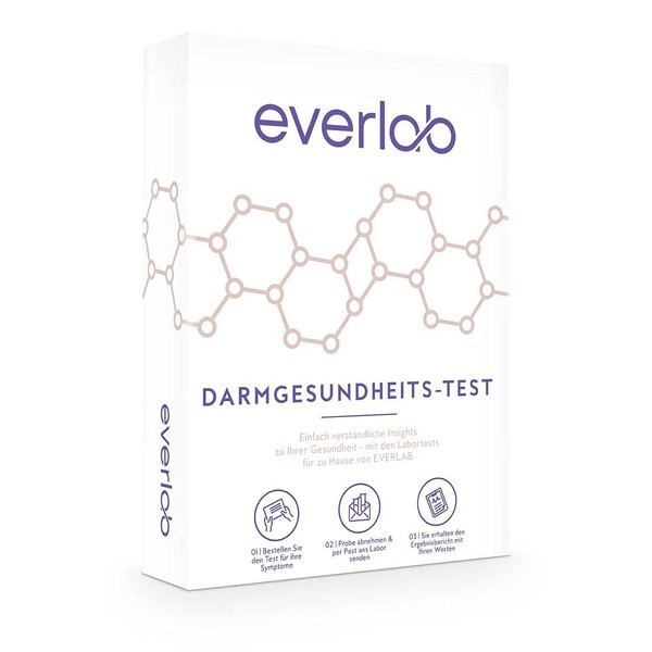 EVERLAB Intestinal Health Test - Intestinal Flora Plus Examination for Intestinal Bacteria, Candida, Leaky Gut and Much More - Stool Test - Self Test for Home