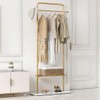 KaKaBB Gold Clothing Rack with Shelves, Coat Racks Freestanding with