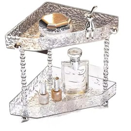 zaoalife Bathroom Shelves, 2-Tier Bathroom Counter Top Organizer, Table Top Type with Bunny Toiletries Storage Cups Holder Simple Kitchen Storage Rack