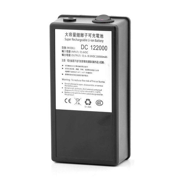Negro Color Super polímero recargable 20000 mAh batería de iones de litio DC12 V, dc122000
