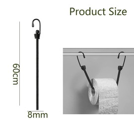 BNFGD 4Pcs Bungee Cords With Hooks, Heavy Duty Outdoor Elastic Bungee Straps, No odour Industrial Grade bungee rope For Securing Tarps, Ideal Elastic Straps for Cyclists, Motorcycle, 60, Black