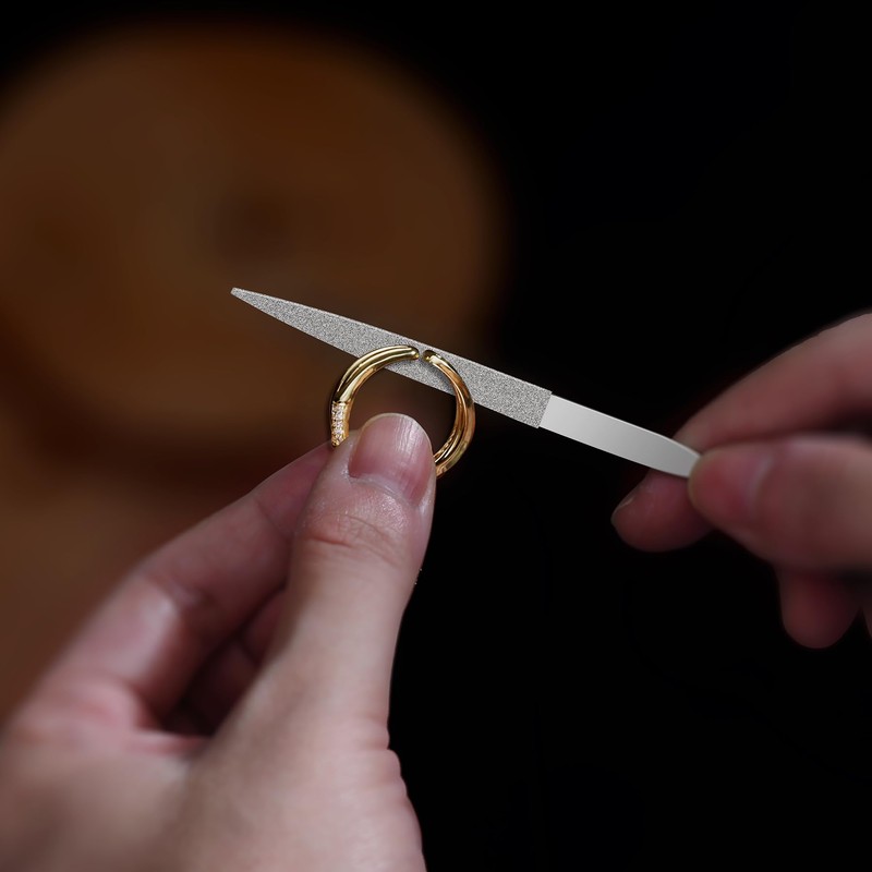 REXBETI 19Pcs Metal Needle File Set, Small Diamond Files, 12Pcs