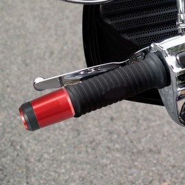 Motoforti 2 x Motorcycle Handlebar Grips 22 mm CNC Aluminium Handlebar Weights Handlebar Cap End Plug Handlebar End Plug Red