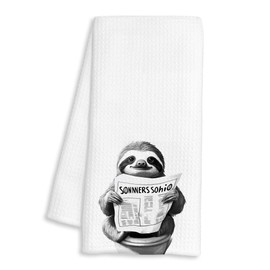 BAYOGITA Funny Newspaper Sloth Bradypod Bathroom Hand Towels, Sloth Lover Gifts for Women Men Kids Decorative Hand Towels for Bathroom Washroom Restroom Decor, 16x24 Inch
