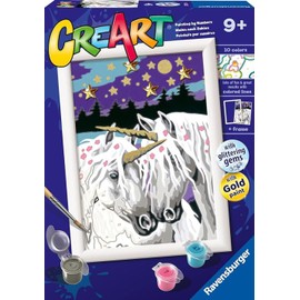 Ravensburger - CreArt E Series: Uniconies in Love, Paint by Numbers, Includes a Pre-Printed Board, Brush, Paints and Accessories, Creative Game for Boys and Girls, 7+ Years