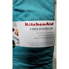 KitchenAid 3 Piece Kitchen Set - Kitchen Towel, Oven Mitt & Pot Hold - KitchenAid - Blue