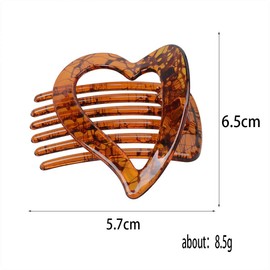 3 Pcs French Hair Clip Heart Shaped Side Slide Bun Fashion Womens No Slip Strong Grip Comfortable Hold Ladies Beauty Accessory