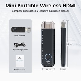 Wireless Transmitter, Use with BHGift Wireless HDMI Receiver, Range up 165FT/50M, 5G/4K Wireless HDMI Transmitter for Laptop/Box to Projector/TV