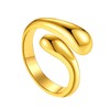 FindChic Waterdrop Statement Rings for Women 18K Gold Plated Adjustable