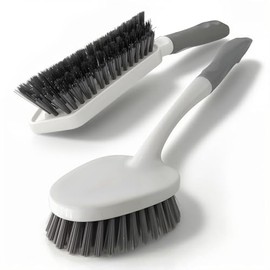 2 Pack Heavy Duty Scrub Brush Set with Hard Bristle, Cleaning Brush Designed for Bathroom, Shower, Bathtub, Tub, Carpet, Floor, Grout, Tile