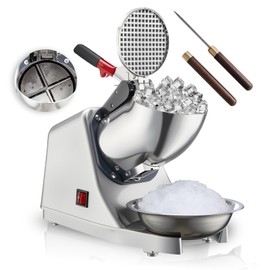 YODHOSA 4 Blades Electric Ice Shaver 300W Snow Cone Maker Machine 143lbs/hr Shaved Ice Machine Stainless Steel Kitchen Electric Ice Crush with a Free Ice Pick and Ice Cube Tray