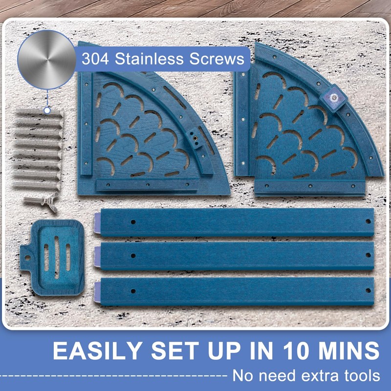 nalone Corner Shower Stool, HDPE Shower Bench for Inside Shower,