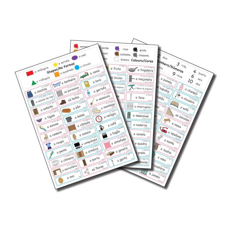 Lingui-Sticks Language Learning Stickers - Educational Stickers to Learn Portuguese