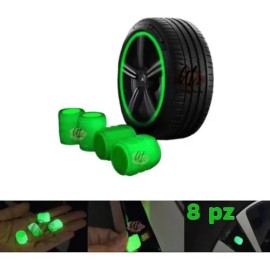 Tapon Luminoso Para Valvula De Llanta Fluorescente 8pz                                                                                                
