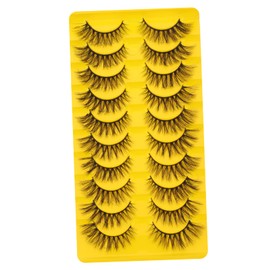 Healeved 10pairs Cat Eye False Eyelash Strips Wispy Makeup Extensions for Dense Volume Reusable and Flexible Diy Lashes for Every Occasion