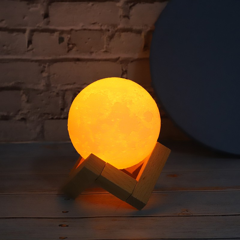 Moon Table Light 3D Printing Night Lamps Charging Bedroom for