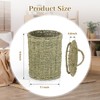 hardcometrue Boho Wicker Trash Can with Lid,Waterproof Bathroom Trash Can