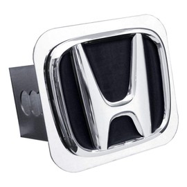 Au-Tomotive Gold, INC. Black Honda Logo Hitch Cover 2" Hitch Receivers Cover Plug Stainless Steel