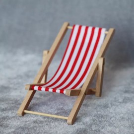 Unbranded (Lot 2) 1: 12 Miniature Furniture Folding Beach Chair Yard Deck Chair