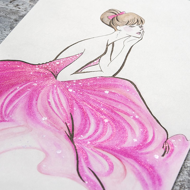 Pentel Dual Metallic Brush Pen - Pink/Metallic Pink - XGFH-DPX