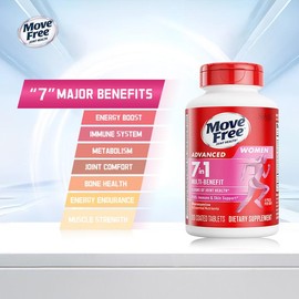 MoveFree 7-in-1 Glucosamine Chondroitin Customized Multi-Vitamins Plus Calcium Complex Vitamin for Women with Multi-Glucosamine 120 Pills