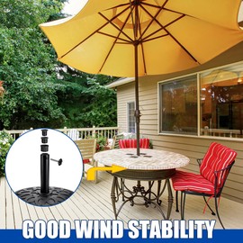 12 Pcs Patio Umbrella Base Parts, Plastic Parasol Stand Replacement Parts, Wearproof Base Bracket, Hole Ring Cover & M8 Screws for Most Beach Backyard Balcony Umbrella Hole