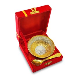 NOBILITY Silver Plated Light Weight Bowl Spoon Set with Red Box Diwali Christmas Eid Wedding Return Home Decoration Friends Family Corporate Gift Items Dessert Dry Fruits Serving Gifts 6 Sets