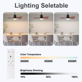 Socket Fan Light, Light Bulb Fan 20.5IN Dimmable, Screw in Socket Fan Ceiling Fan with Light for Garage, Kitchen, Basement (Wood Grain)